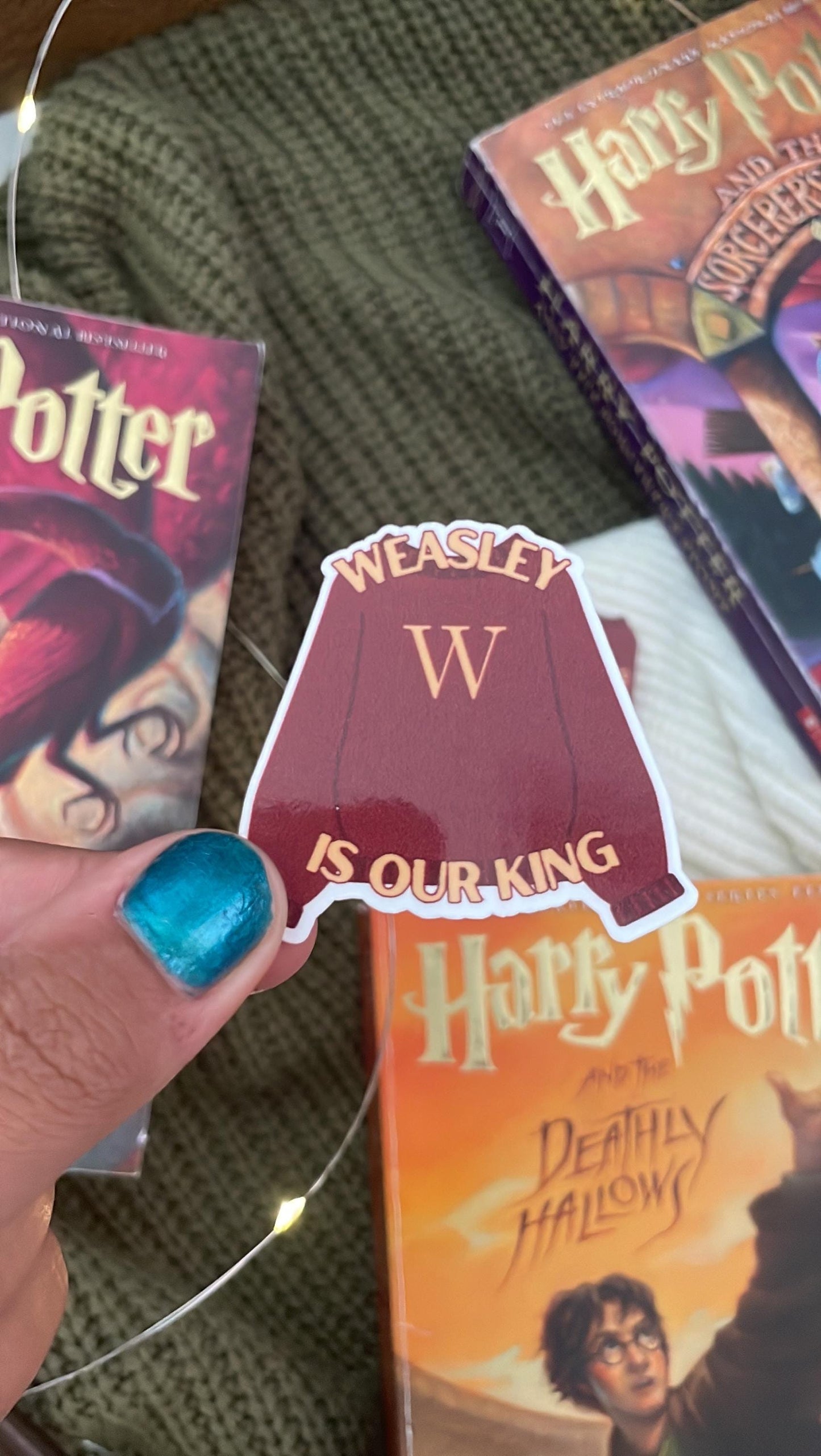 Weasley is Our King Waterproof Sticker | potterhead stickers, laptop stickers, kindle, water bottle sticker, gifts for readers
