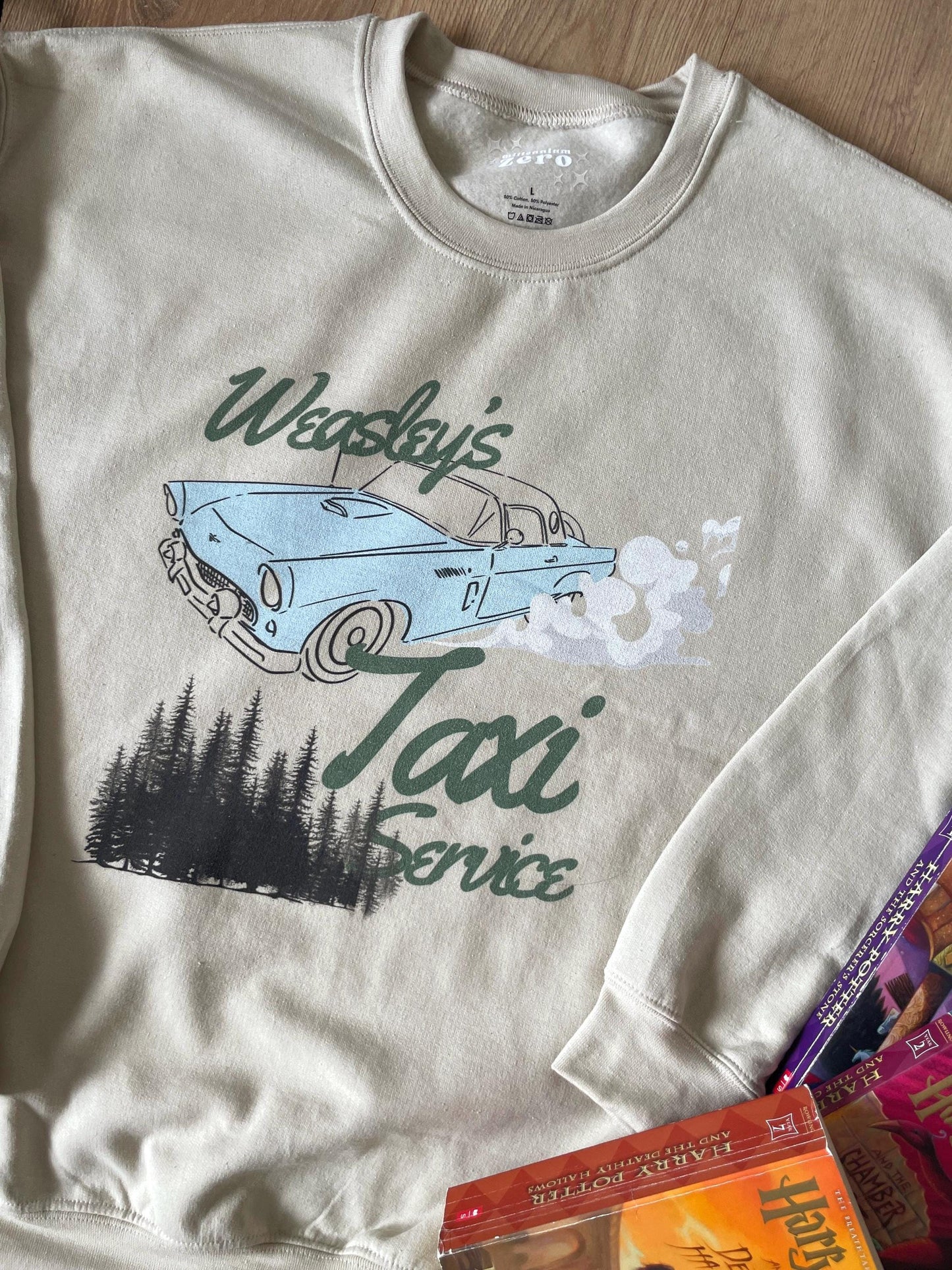 Weasley's Taxi Service | Magical Wizard School of Witchcraft and Wizardry Bookish Sweater, Harry and Ron sweater, Magical Flying Car sweater