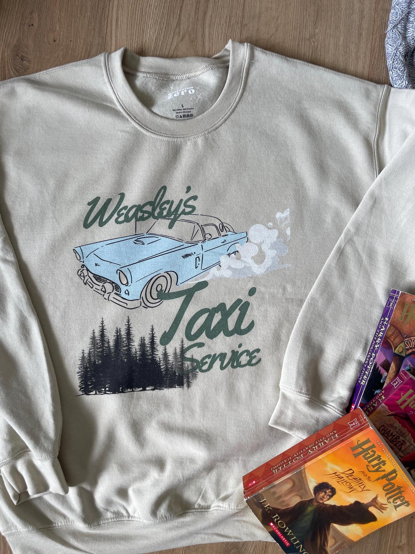 Weasley's Taxi Service | Magical Wizard School of Witchcraft and Wizardry Bookish Sweater, Harry and Ron sweater, Magical Flying Car sweater