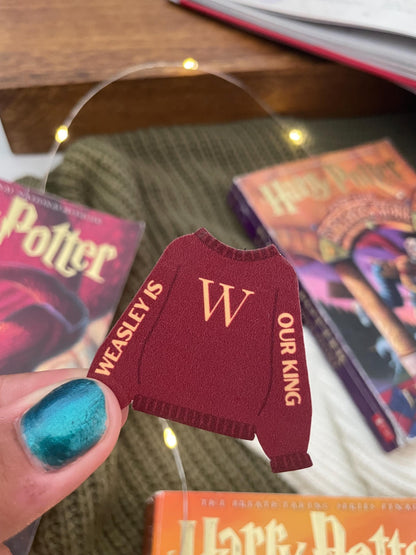 Weasley is Our King Waterproof Sticker | potterhead stickers, laptop stickers, kindle, water bottle sticker, gifts for readers
