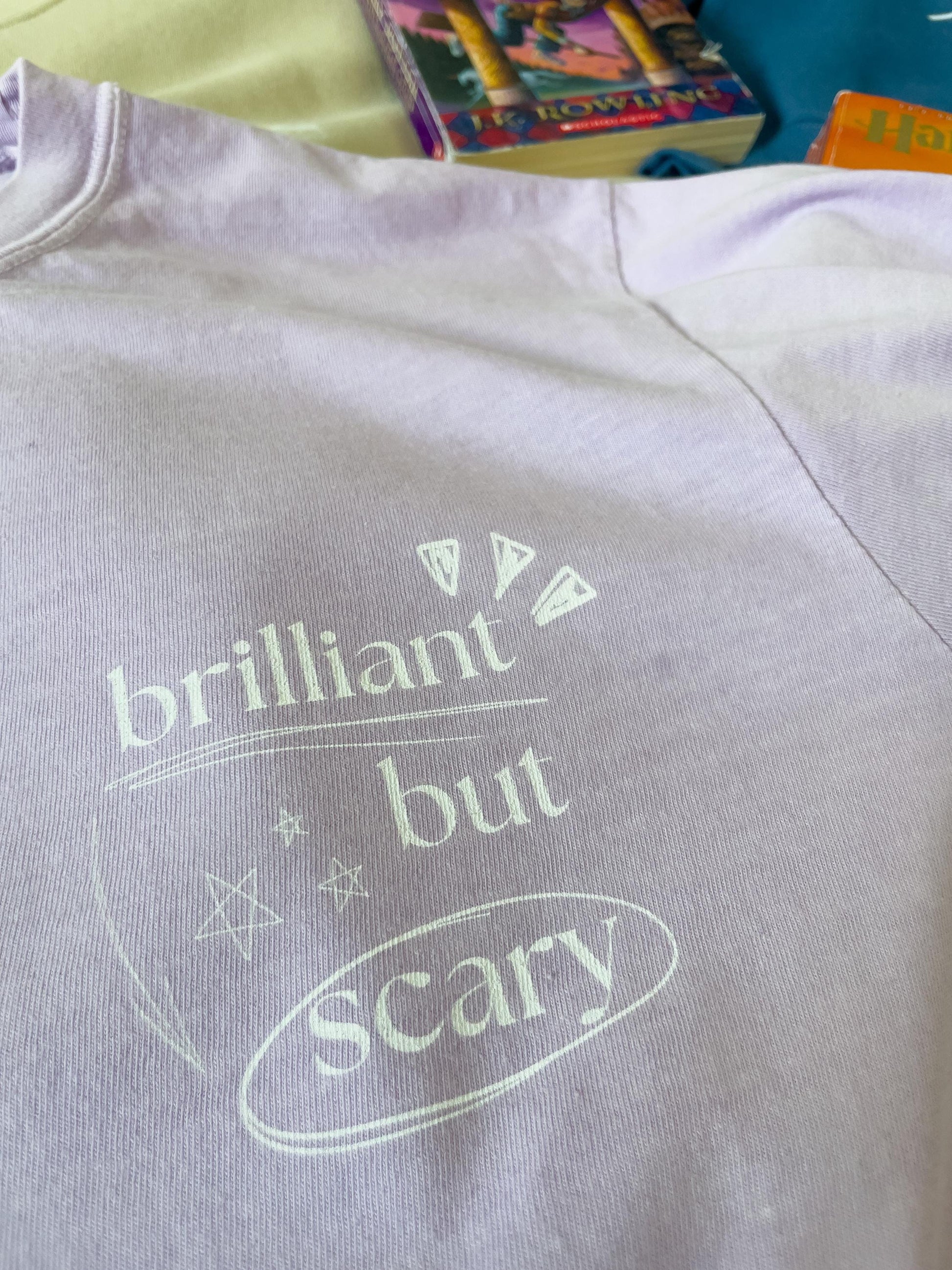 Brilliant but Scary | Magical Wizard School of Witchcraft and Wizardry Bookish long sleeve tee, Hermione witch quote tee